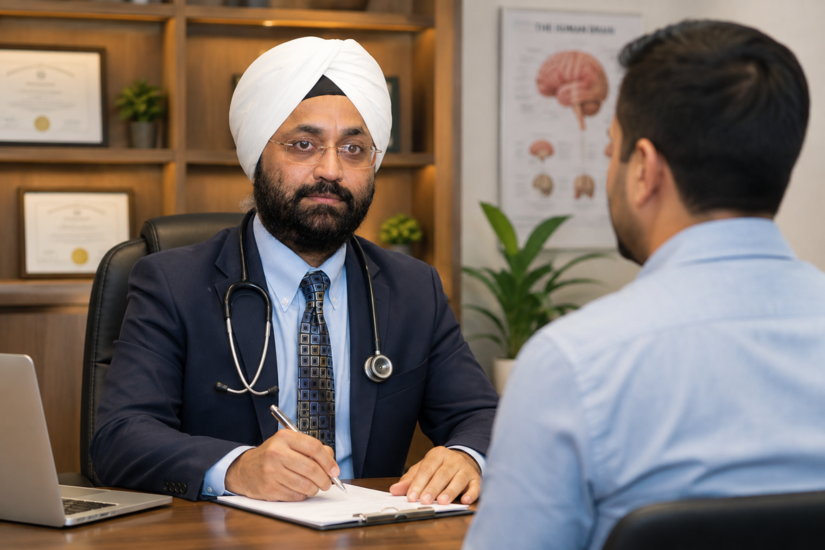 Dr Singh treating patient
